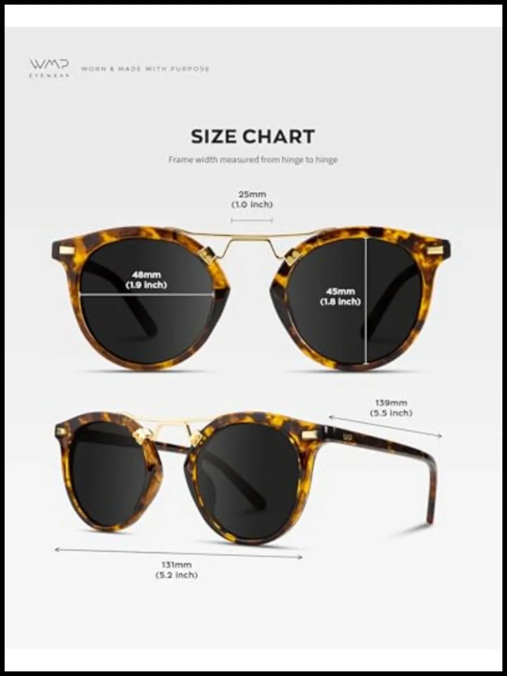 Women's Polarized Round Retro Double-Bridge Sunglasses with UV Protection